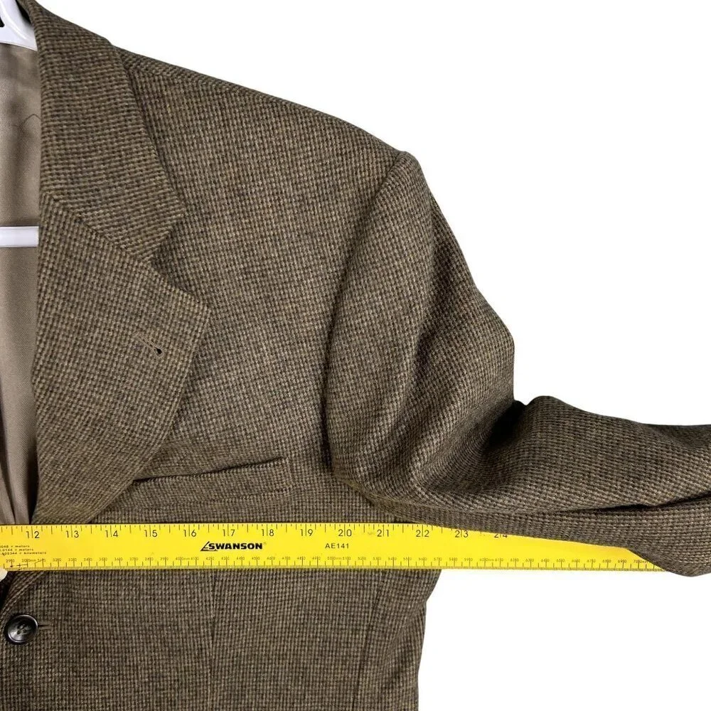 John Ashford Mens 41R Brown Soft Wool Camelhair Blend Tweed Sport Coat Old Money